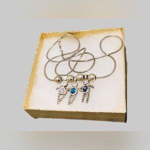 Sterling Silver (925) Birthstone Baby-Charm Necklace